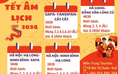 Lịch khởi hành tour Nội Địa