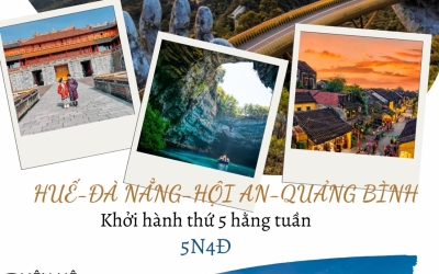 MTT03 TOUR HUẾ - ĐÀ NẴNG - HỘI AN - QUẢNG BÌNH - 5N4Đ